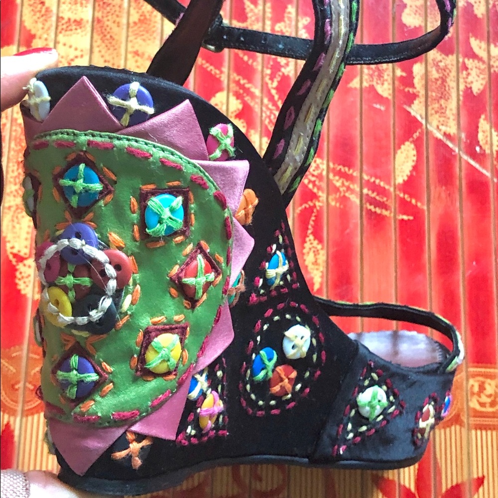 Sam Edelman Platform Button Silky Sandals 9M - Picture 9 of 15